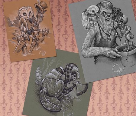 Tattoos - Owl, Bever, And Hairy Potter Sketches - 63057
